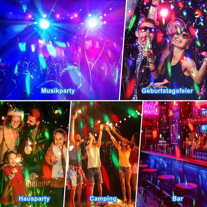 Nigecue 4 in 1 Discolicht Partylicht mit Fernbedienung, Musikgesteuert Disco Licht mit RGB Kugelleuc