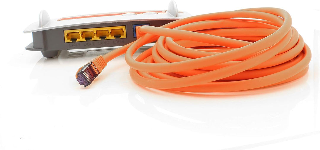 1aTTack.de Cat.7 Netzwerkkabel 10m - Orange - 5 Stück - Cat7 Patchkabel (SFTP/PIMF/LSZH) Rohkabel 10