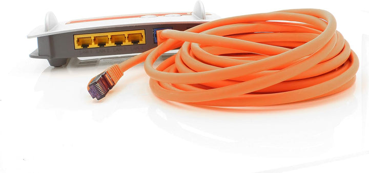 1aTTack.de Cat.7 Netzwerkkabel 10m - Orange - 5 Stück - Cat7 Patchkabel (SFTP/PIMF/LSZH) Rohkabel 10