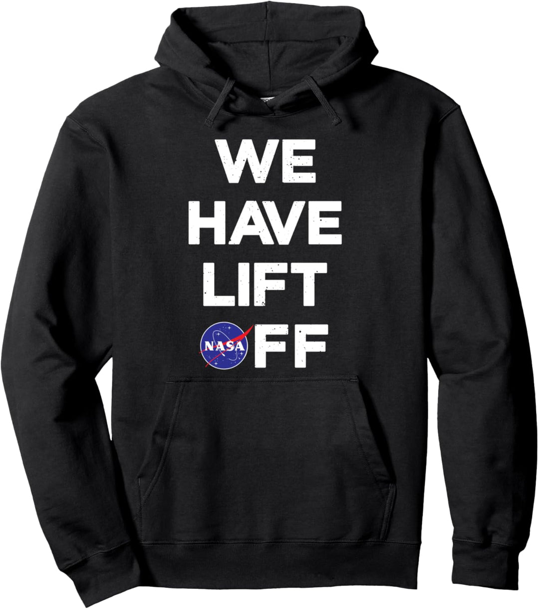 NASA We Have Lift Off Text Logo Pullover Hoodie