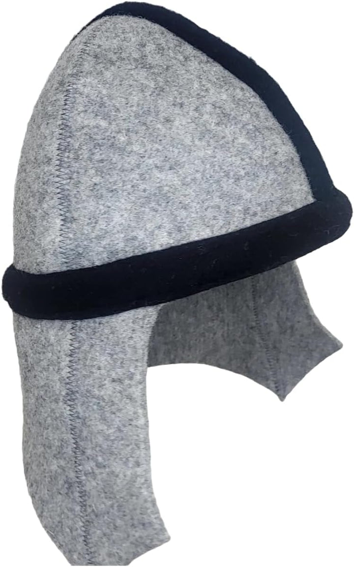 REMOwool Saunahut aus 100 % Wollfilz, Ritterhelm, schützt Ihren Kopf vor Hitze