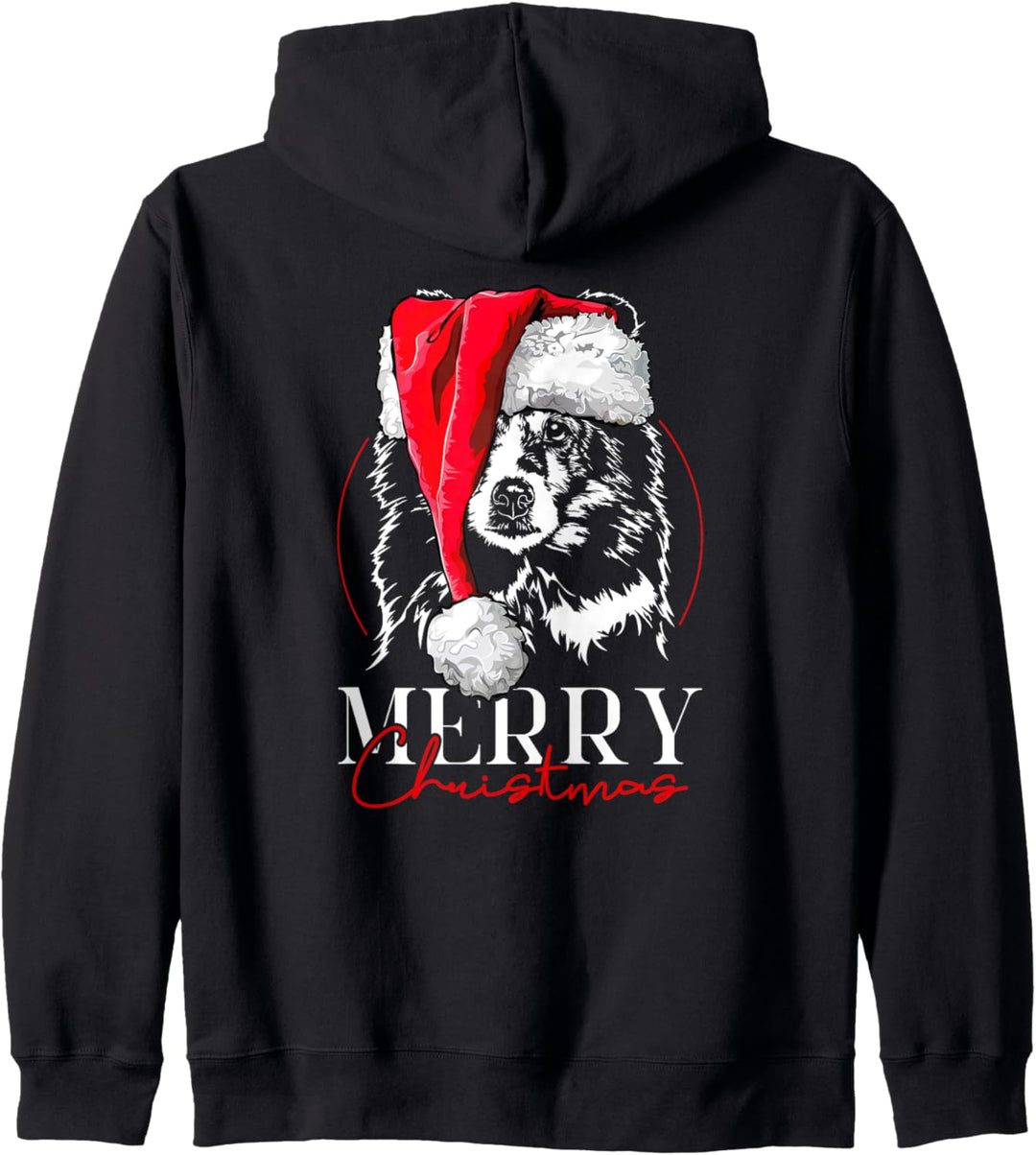 Santa Shetland Sheepdog Sheltie Merry Christmas Weihnachten Kapuzenjacke