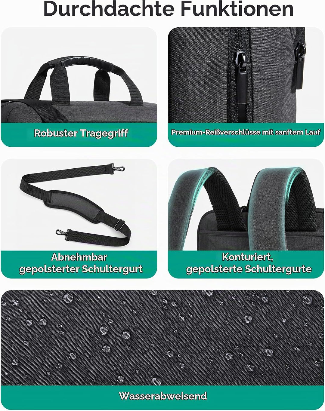 bagsmart 17,3-Zoll-Laptoptasche, Erweiterbare Aktentasche, Computertasche für Herren und Damen, Lapt
