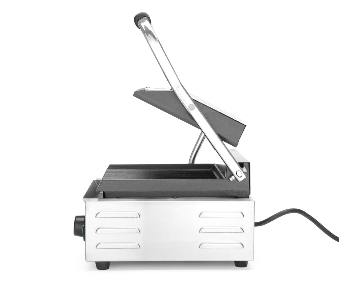HENDI Kontaktgrill, Einzelversion, Elektrogrill, Tischgrill, Sandwichtoaster, Regelbar bis max. 300°
