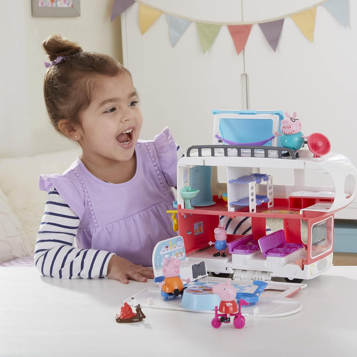 Peppa Pig Adventures, Family Motorhome Preschool Toy, Vehicle to RV Playset, Plays Sounds and Music,