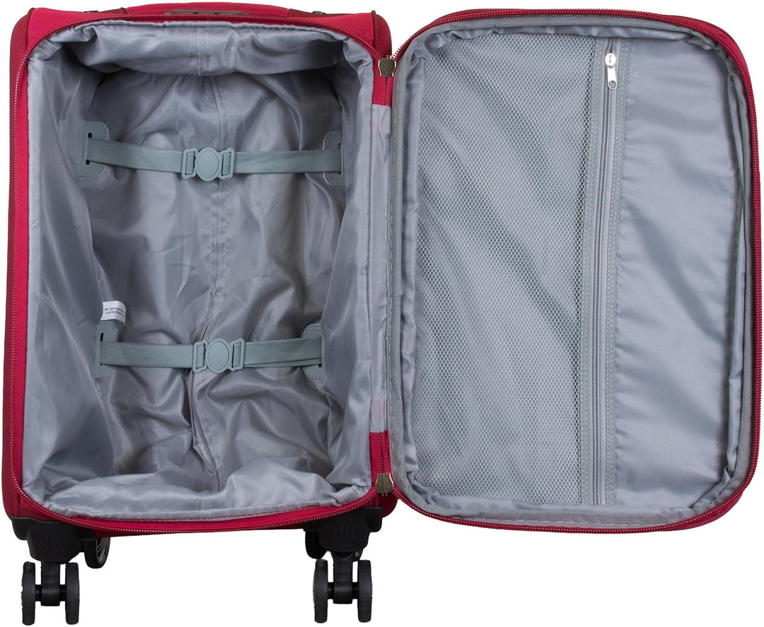 Trendyshop365 Weichgepäck mittlerer Koffer Maribor 68cm 71 Liter 4 Rollen Zahlenschloss Rot Citykoff
