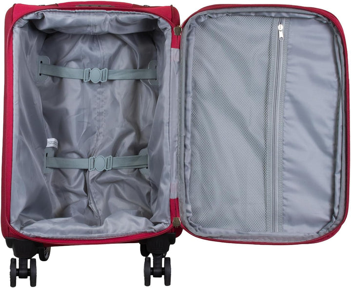 Trendyshop365 Weichgepäck mittlerer Koffer Maribor 68cm 71 Liter 4 Rollen Zahlenschloss Rot Citykoff