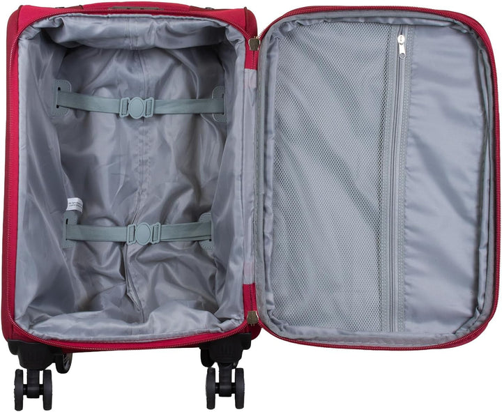 Trendyshop365 Weichgepäck Handgepäck Koffer Maribor 58cm 43 Liter 4 Rollen Zahlenschloss Rot Handgep