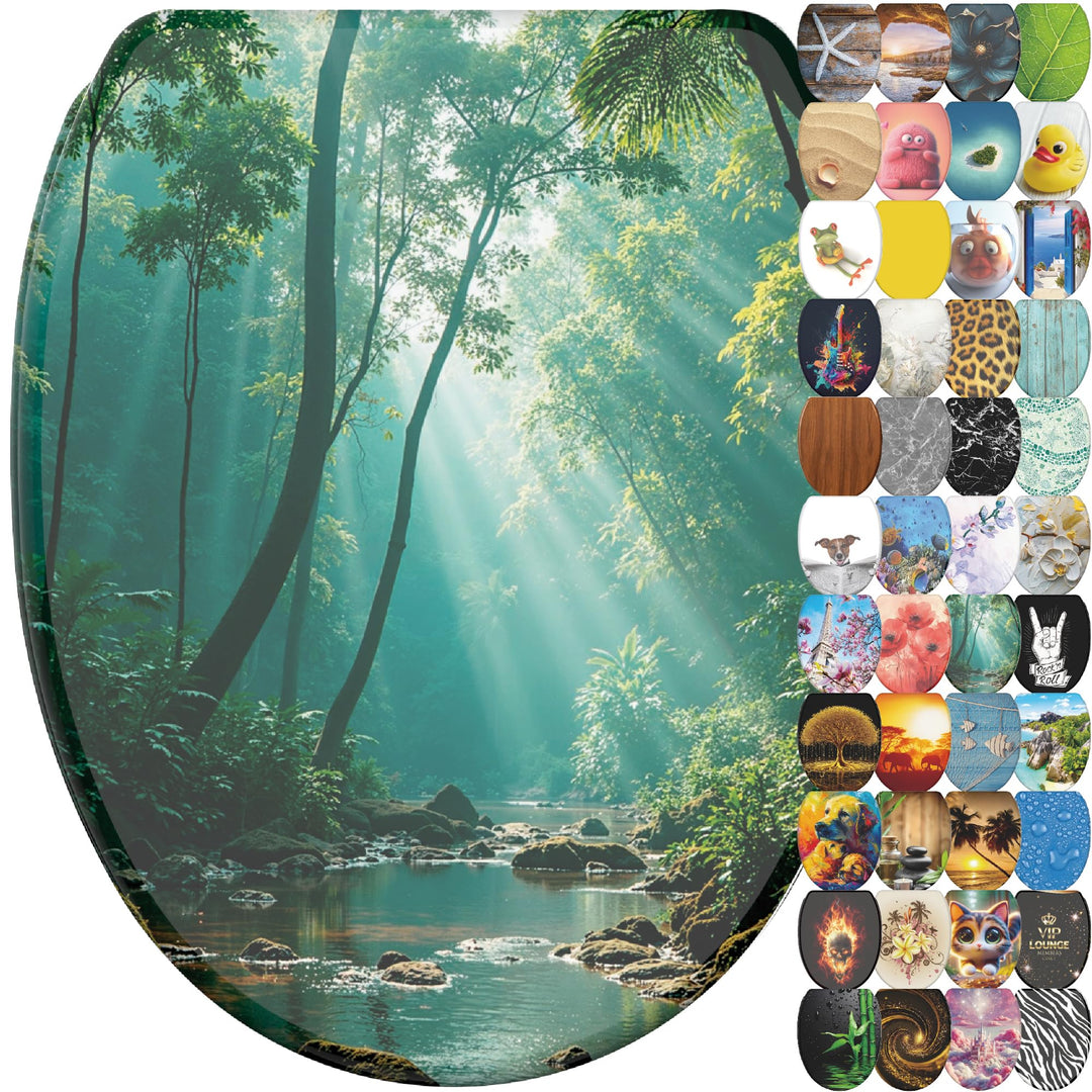 Sanilo WC Sitz mit Absenkautomatik &amp; Quick-Release aus Holz (Rainforest), Rainforest