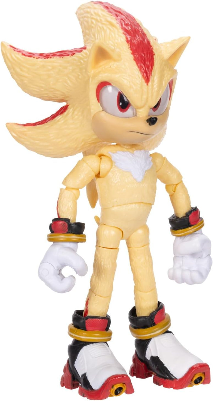 Sonic The Hedgehog Sonic 3 Movie Super Shadow Actionfigur von Jakks Pacific, 13 cm gross, hochbewegl