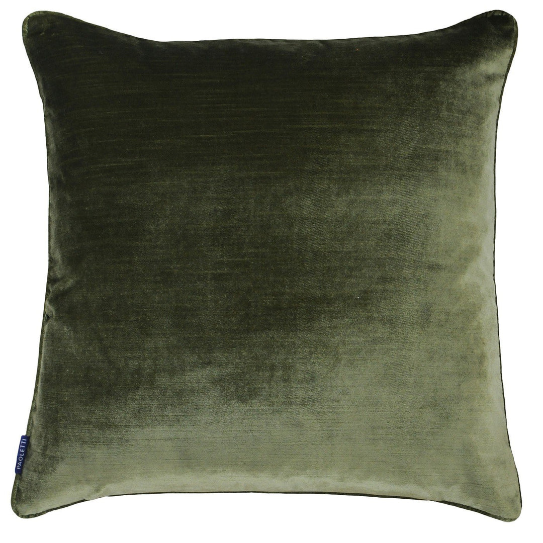 Paoletti Luxe Velvet 55X55 C/CASE Olive, Polyester, 55x55cm Olive 55x55cm Nur Abdeckung, Olive 55x55