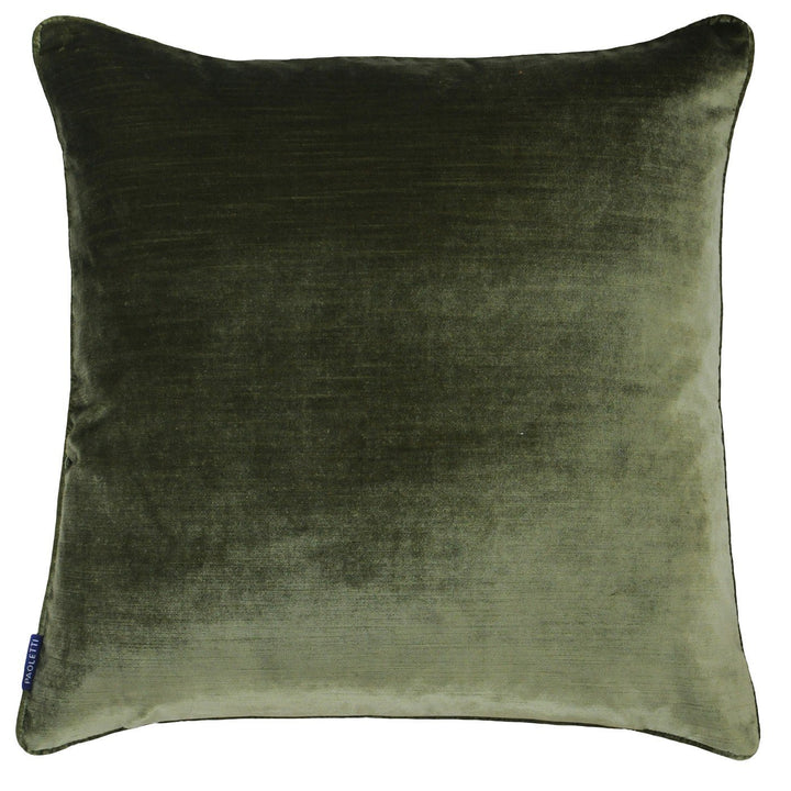 Paoletti Luxe Velvet 55X55 C/CASE Olive, Polyester, 55x55cm Olive 55x55cm Nur Abdeckung, Olive 55x55
