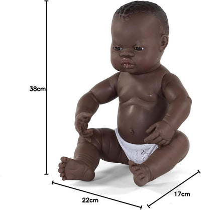 Babypuppe Neugeborenes afrikanisches Mädchen 40cm-31004