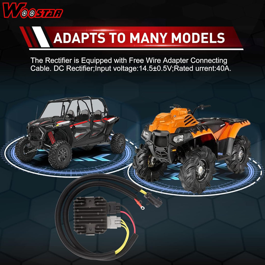 WOOSTAR 5 Pin Spannungsregler Kabelbaum Länge 1500mm Ersatz für Polaris RZR 4 900 1000 570 Sportsman