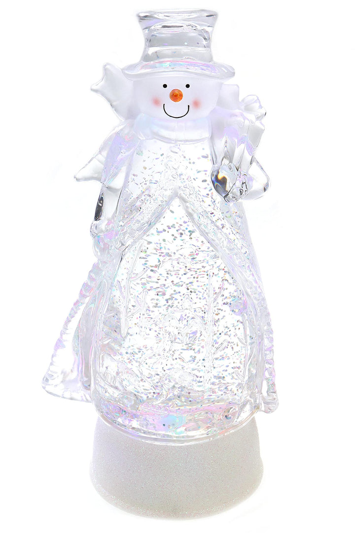 Schneekugel mit bunter Regenbogen LED Beleuchtung & Glitzerantrieb 12,5 * 9,5 * 26,5 cm als Weihnach