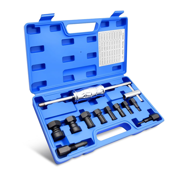 Sackloch Innenlager Abzieher Set, 12-TLG Radlager Abzieher Set mit Gleithammer & Verstellbaren Spann