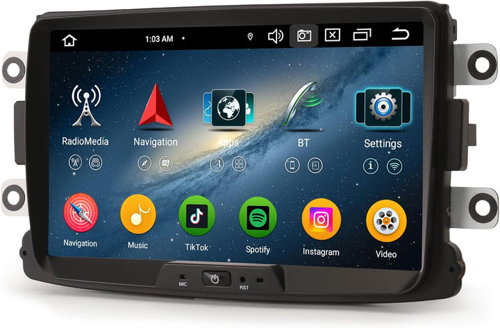 Erisin 8 Zoll Acht-Kern Android 14 DAB+ Autoradio Für Dacia Sandero Lodgy Logan Dokker Duster 2012-2