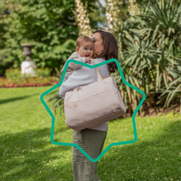 Badabulle Wickeltasche Pocketstyle - Kinderwagentasche inklusive Wickelzubehör Creme, Creme