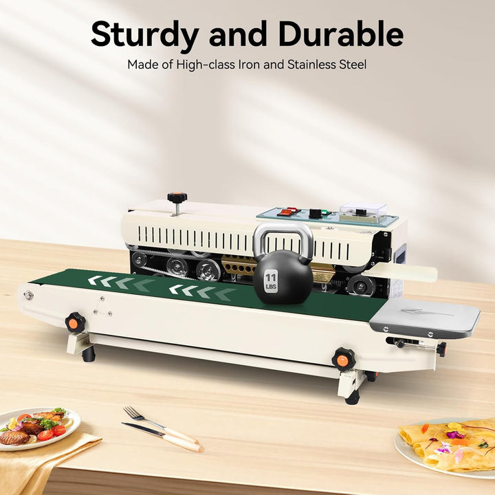 Plastic Bag Band Sealing Machine Sealer, 500W 0-12 m/min FR900 Horizontal Automatic Plastic Bag Seal