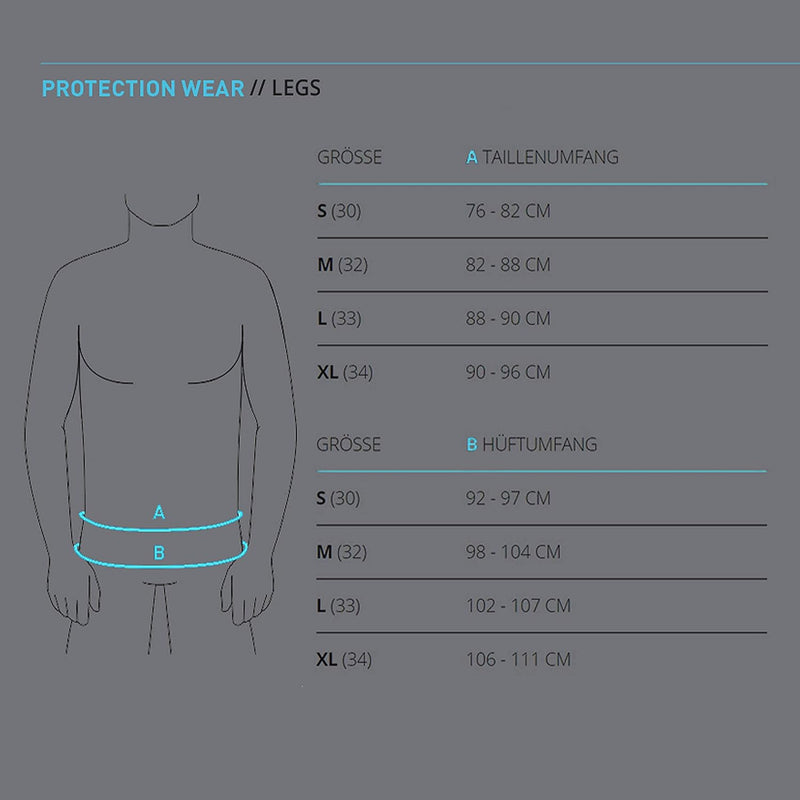 EVOC CRASH PANTS Fahrradhose Schutzkleidung für Mountainbike-, Rennrad- & Fahrradtouren (Grössen: S,