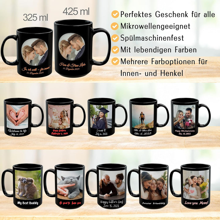 Individuelle Tasse mit Bild oder Text Ihrer Uploads, personalisierte Tasse, mikrowellen- und spülmas