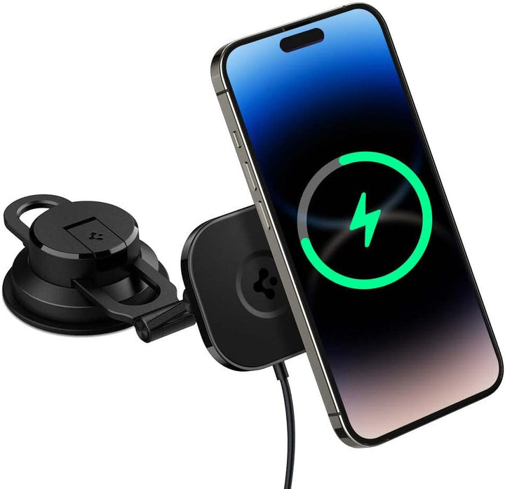Spigen OneTap Pro 3 MagFit MagSafe Autohalterung Ladegerät, Magnetisches Kabelloses Auto Handyhalter