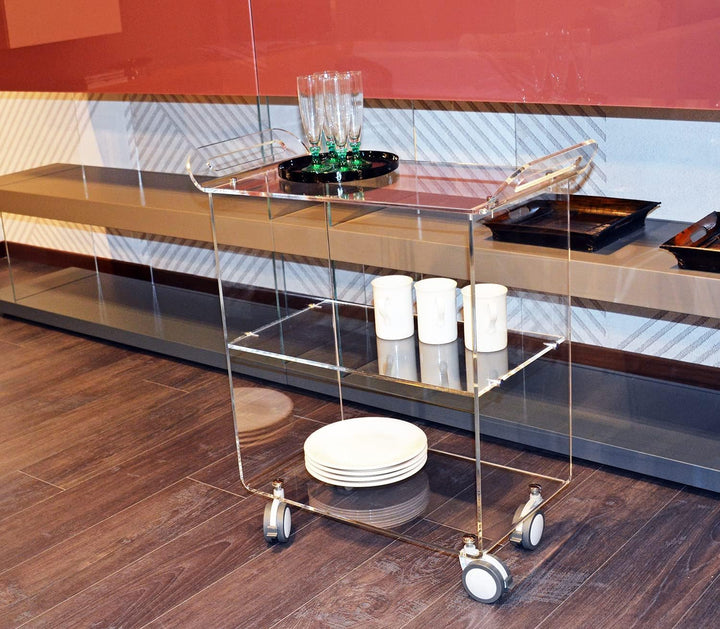 Slato Newman ï Rollwagen für Wohnzimmer, Küche, Servierwagen, Designer-Vitrine mit drei Etagen aus A