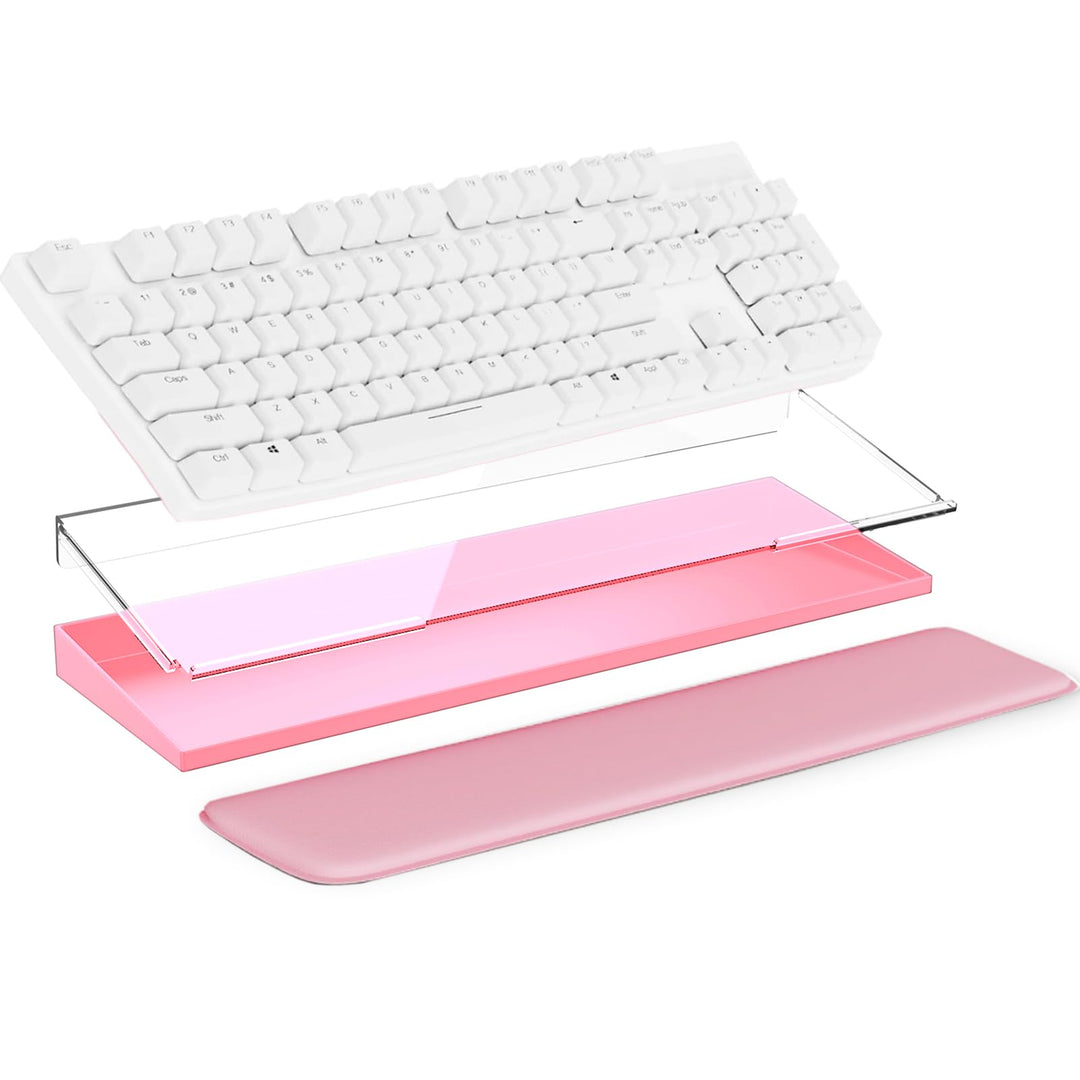 Tastaturablage Aus Durchsichtiges Acryl Geneigter Computer Mit Aufbewahrungsbo, Tastatur Halterung,
