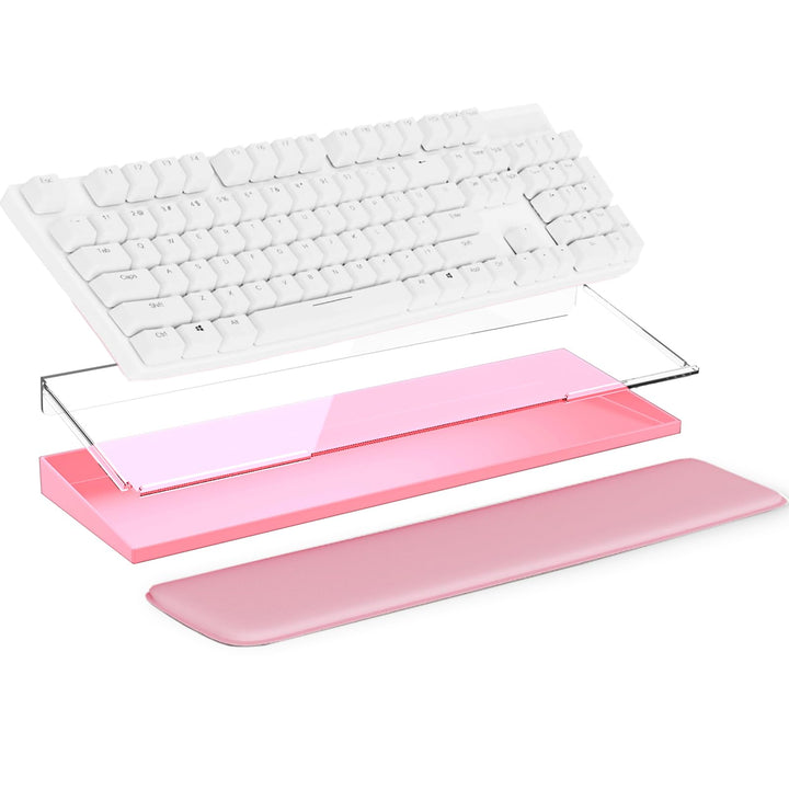 Tastaturablage Aus Durchsichtiges Acryl Geneigter Computer Mit Aufbewahrungsbo, Tastatur Halterung,