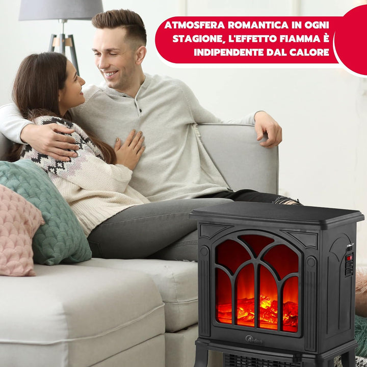 ARDES - AR354 Keramik-Elektrokamin mit Holzfeuer-Effekt CAMINO' JR, Elektrokamin mit einstellbarer F