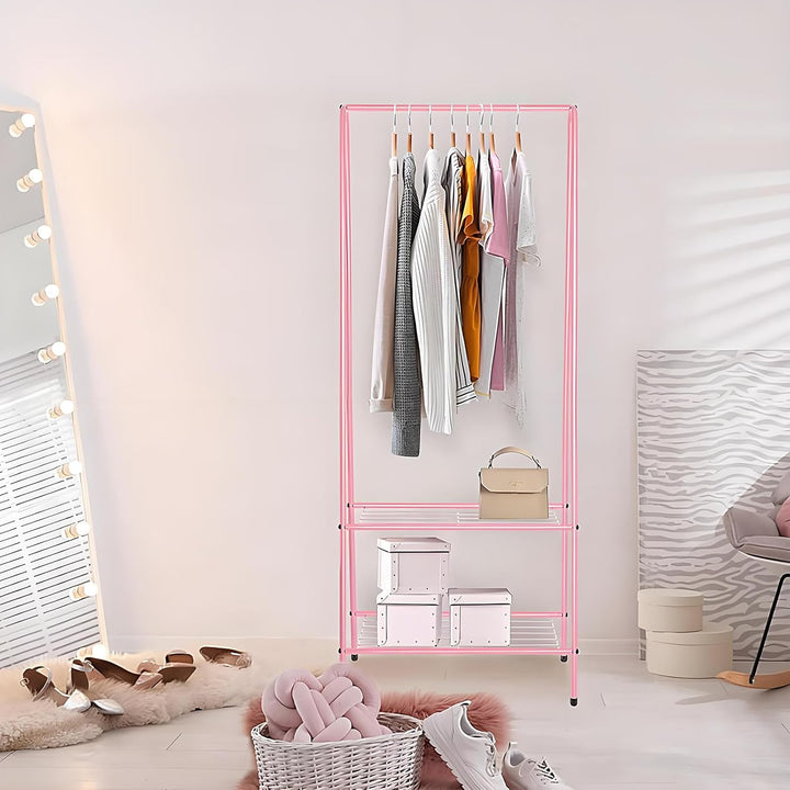 Kleiderständer Metall Kleiderstange 60 cm x 151 cm Kleiner Garderobenständer für Schlafzimmer mit Sc