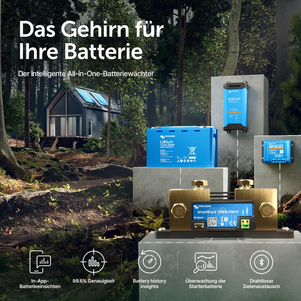 Victron Energy SmartShunt 1000 Amp Batteriewächter (Bluetooth) 1000A, 1000A