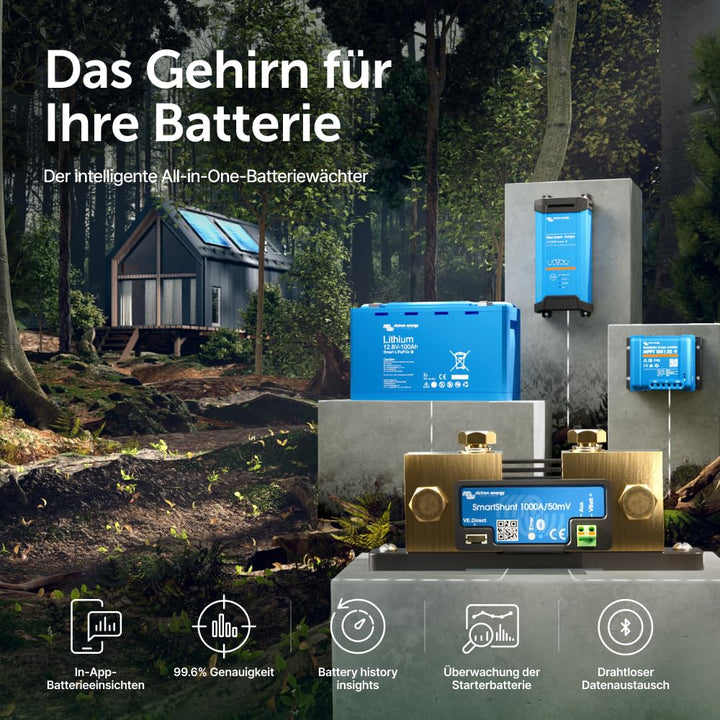 Victron Energy SmartShunt 1000 Amp Batteriewächter (Bluetooth) 1000A, 1000A