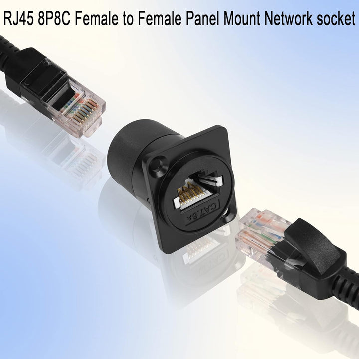 QIANRENON RJ45 Panel Montage Adapter Geschirmt RJ45 8P8C Buchse auf Buchse Netzwerk Steckverbinder C