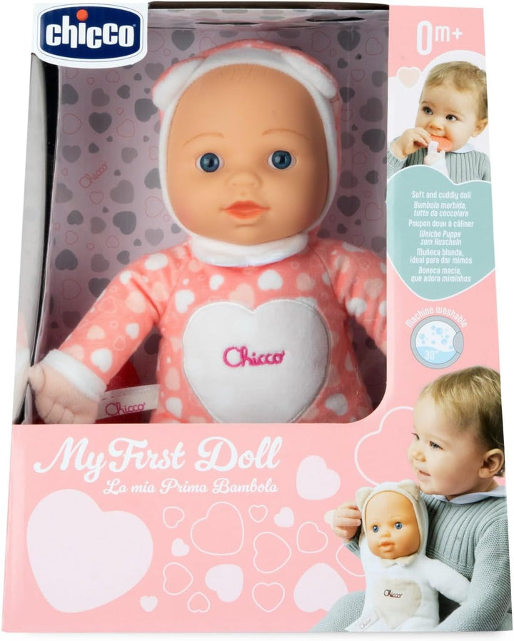 Chicco Meine erste Puppe, süsse Puppe mit Herzen, mit weichem Beissherz, weich und leicht, maschinen