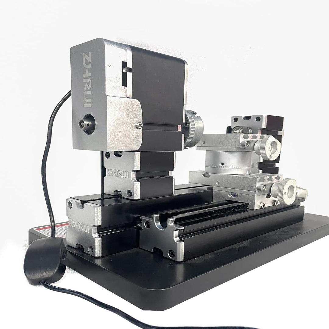 ZHRUI Hochleistungs-Mini-Drehmaschine, 60 W, aus Metall, Heimwerker, 4-Achsen, Drehmaschinen, Werkze