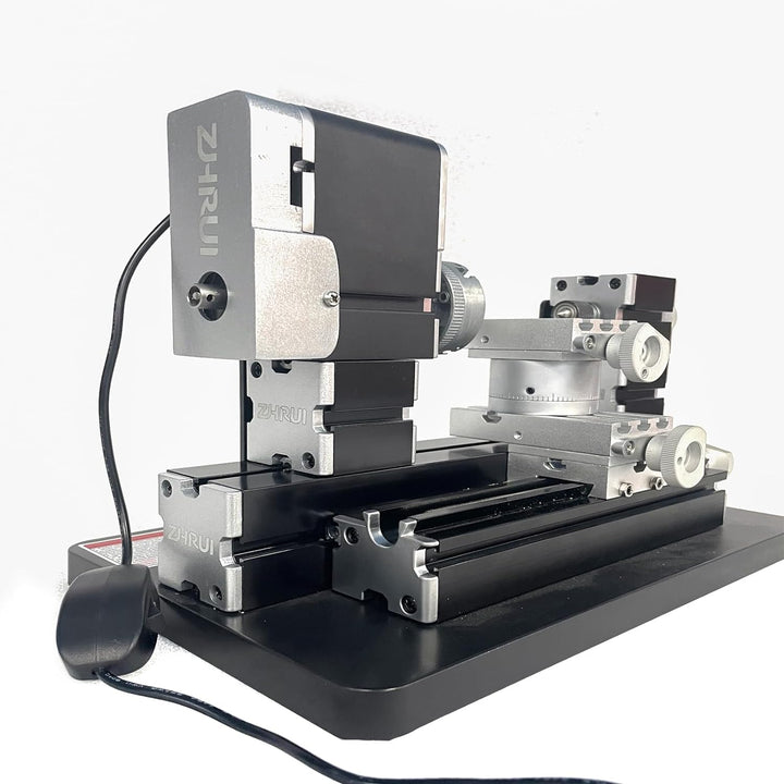 ZHRUI Hochleistungs-Mini-Drehmaschine, 60 W, aus Metall, Heimwerker, 4-Achsen, Drehmaschinen, Werkze