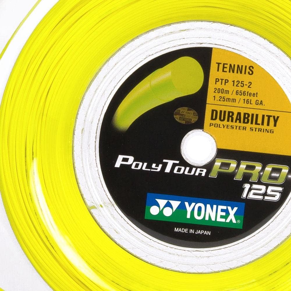 YONEX Poly Tour Pro 200M Gelb Tennis Saitenrolle 200m Monofil Gelb 200 m, 200 m