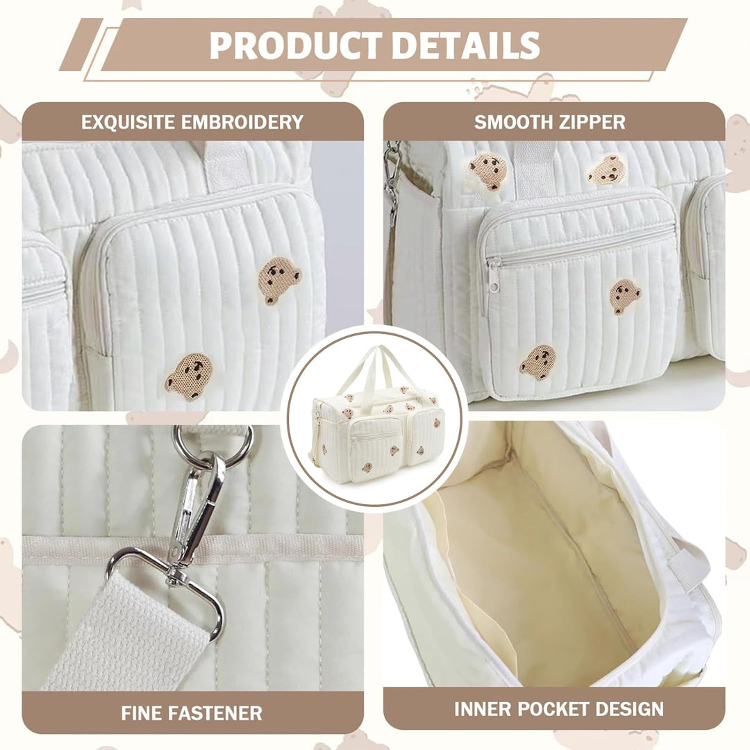 Grosse Wickeltasche Bag, Kompakte Baby Windeltasche & Reisetasche, Vielseitige Tragetasche mit Schul