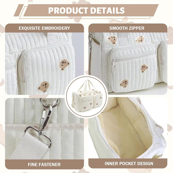 Grosse Wickeltasche Bag, Kompakte Baby Windeltasche & Reisetasche, Vielseitige Tragetasche mit Schul