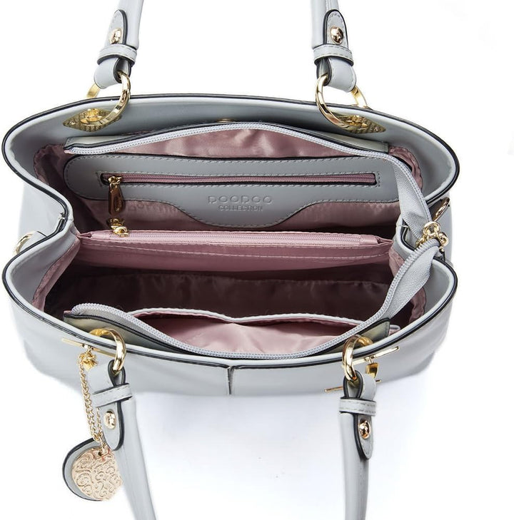 DEERWORD Damen Taschen Handtasche Frauen Elegant Tasche Henkeltasche Vintage PU-Leder 3001 1-teilig