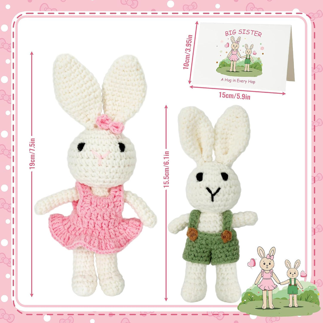 Grosse Schwester Geschenk, Handgemachte gehäkelte Kaninchen für Mädchen, Perfektes Geschwistergesche