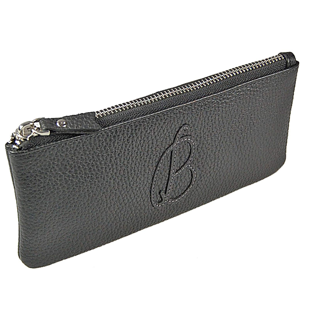 Kosmetiktasche Leder Kosmetiketui Schminktasche Stifteetui Make up Beauty Tasche GoBago (Schwarz), S