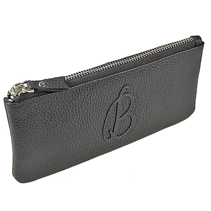 Kosmetiktasche Leder Kosmetiketui Schminktasche Stifteetui Make up Beauty Tasche GoBago (Schwarz), S