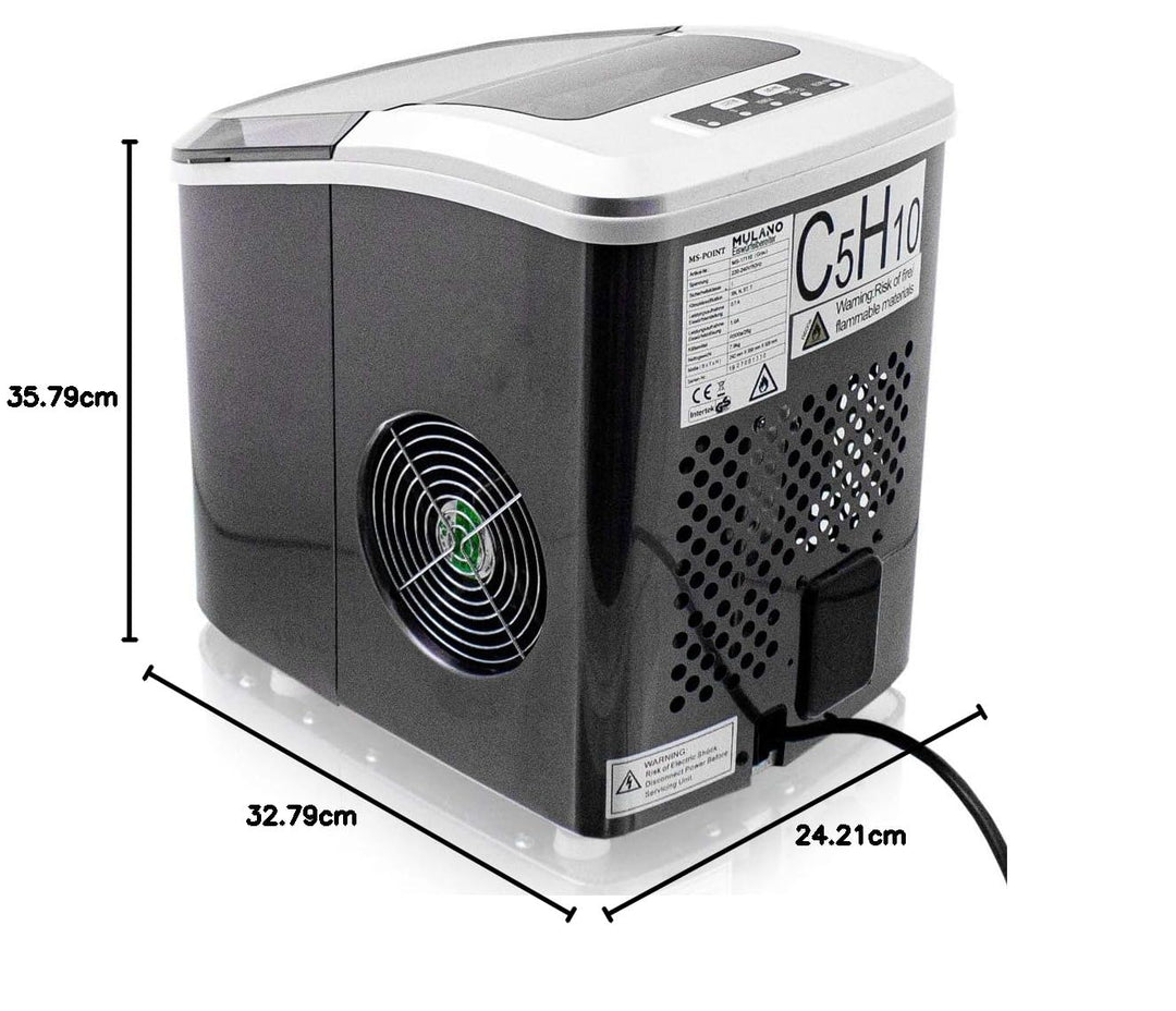Eiswürfelmaschine Edelstahl Eiswürfelbereiter Eiswürfel Ice Maker Eis Maschine Icemaker (Grau)
