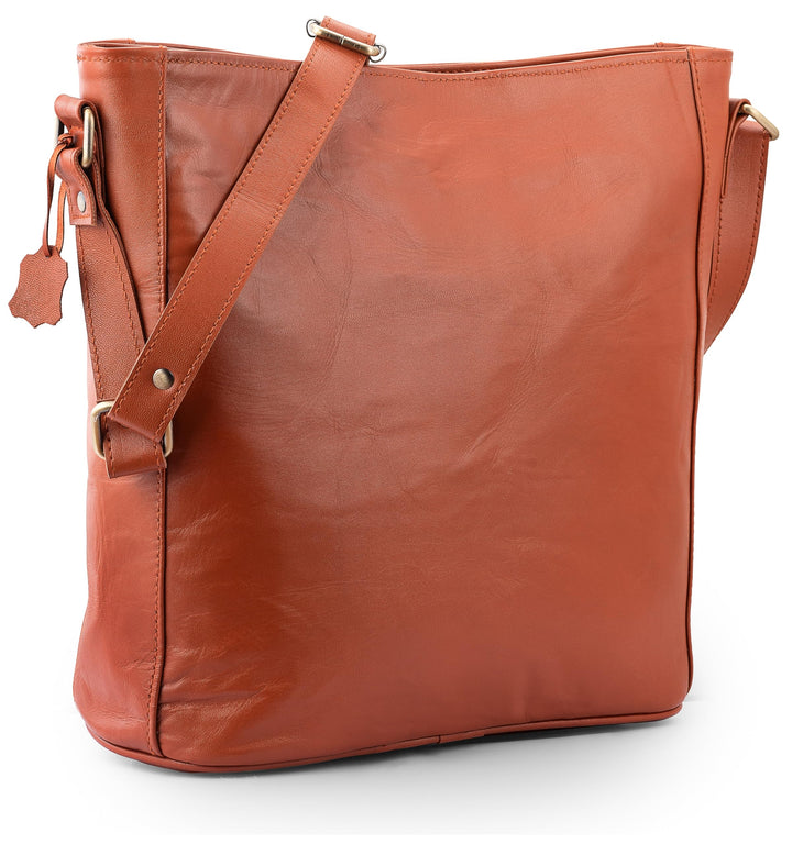 URBAN LEATHER Extra grosse Crossbody Umhängetaschen Geldbörsen für Frauen & Mädchen, Echtes Leder Vi