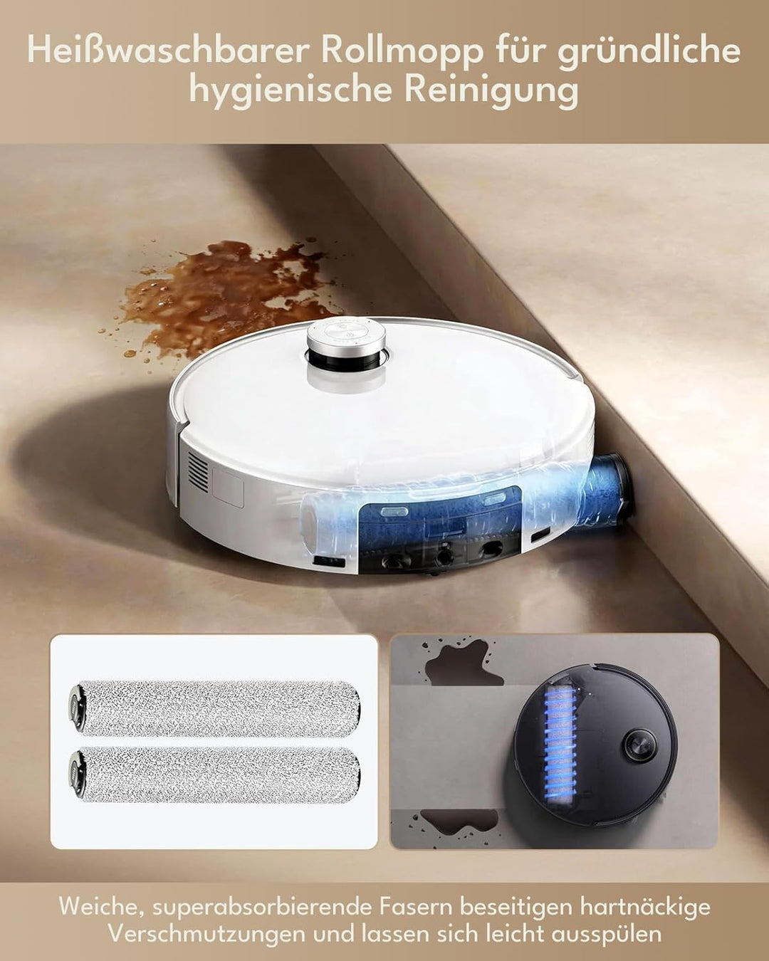 22 Stück Zubehörsets für Mova Z60 Ultra Roller Complete/Standalone Saugroboter: 2 Hauptbürste, 2 Rol