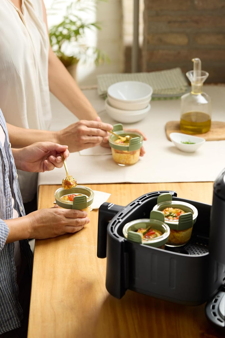 Lékué Mini-Gläser für Heissluftfritteuse 4er-Set, Mini-Gläser