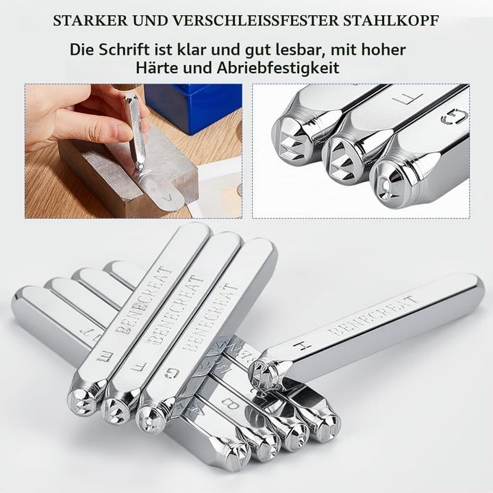 BENECREAT 36 Pack 3mm Alphabet und arabische Ziffern Briefmarken, Metall Stempel Stempel Werkzeugkas