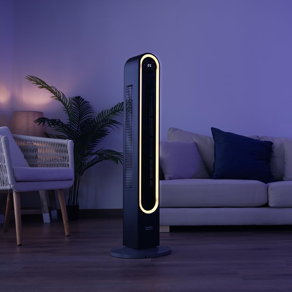 Cecotec - Turmventilatoren EnergySilence 9090 Skyline Smart Light von 106 cm, 65W, LED -Licht, takti